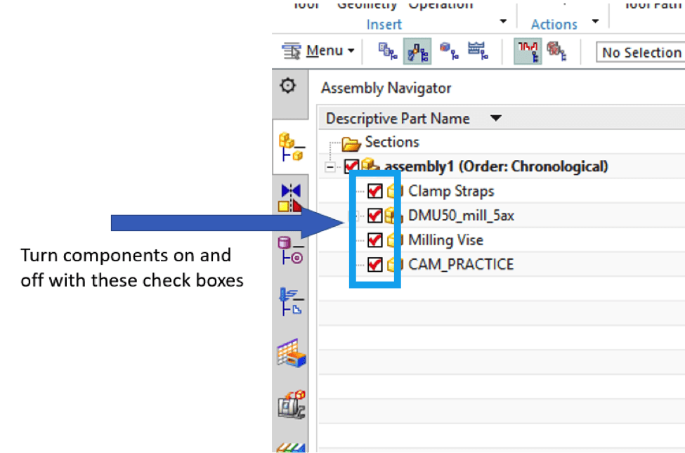 05 nx 12 assembly component visibility issue