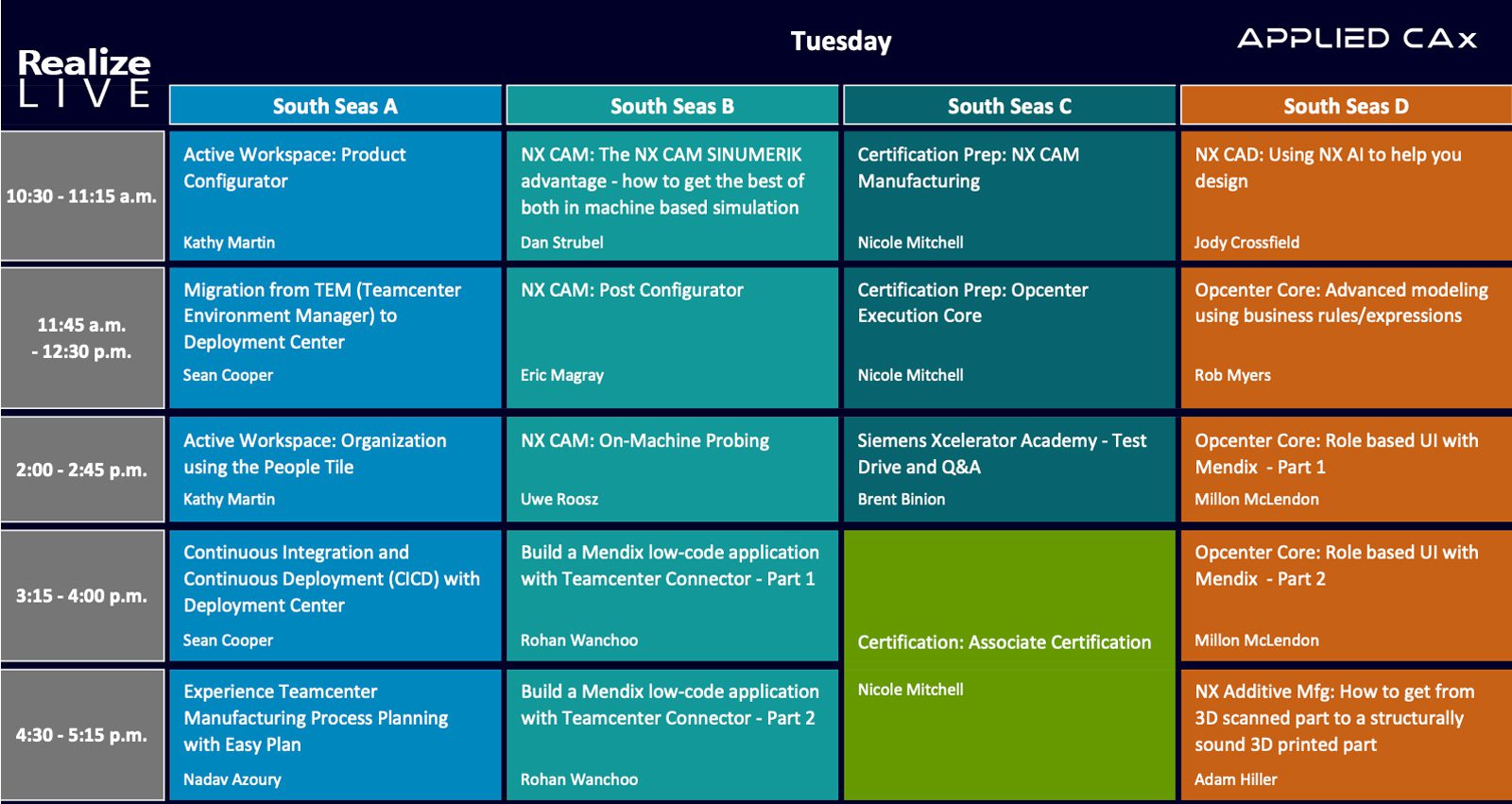 realize live training agenda tuesday